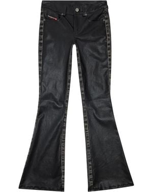 DIESEL Contrast-Panel Flared Pants - Black