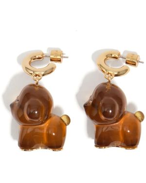 Bimba Y Lola Resin Dog Hoop Earrings - Metallic