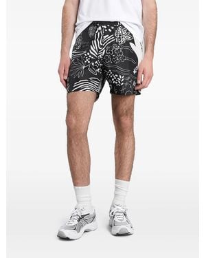 Aspesi Abstract-Print Swim Shorts - Blue