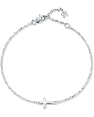 Mateo Sterling Mini Cross Bracelet - White