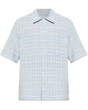 Samsøe & Samsøe Checked-Pattern Chest-Pocket Shirt - Blue