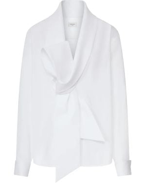 Saint Laurent Lavallière Bow-Detail Cotton Shirt - White