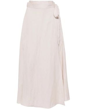 Voz Wrap Around Maxi Skirt - White