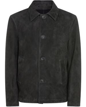 Salvatore Santoro Buttoned Leather Jacket - Black