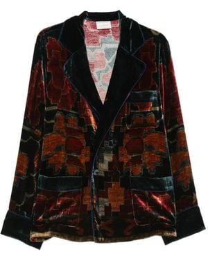 Pierre Louis Mascia Kanpur Geometric-Print Jacket - Black