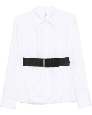 Imperial Belted Gathered Shirt - White