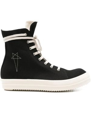 Rick Owens Sneakers Con Zip E Ricamo A Stella - Nero