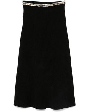 Sandro Crystal-Embellished Midi Skirt - Black