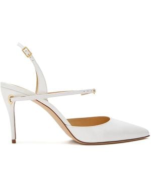 Jennifer Chamandi 85Mm Vittorio Heeled Pumps - White