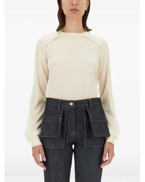 Helmut Lang Jersey Con Detalle En Los Hombros - Blanco