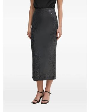 Benetton Sequin-Embellished Midi Skirt - Black