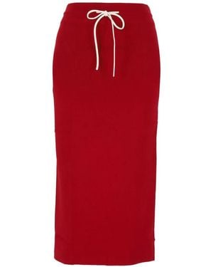 Patrizia Pepe Split Detail Skirt - Red