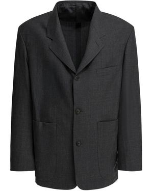 Beams Plus Paul Button-Up Wool Blazer - Black