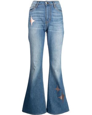 Madison Maison Star-Print High-Rise Flared Jeans - Blue