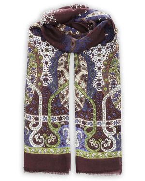 Al Duca d'Aosta Paisley-Print Frayed Scarf - Brown