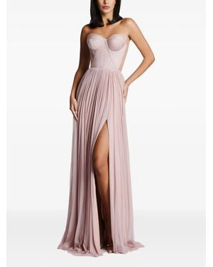 IMROSKA Sweet 18 Strapless Split Maxi Dress - Purple