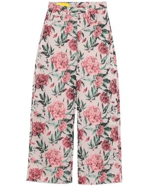 Marques'Almeida Floral Brocade Trousers - White