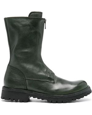 Officine Creative Loraine 015 Round-Toe Leather Boots - Green