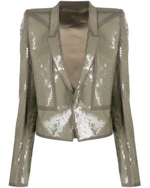 Rick Owens Sequinned-Embellished Cropped Jacket - Green