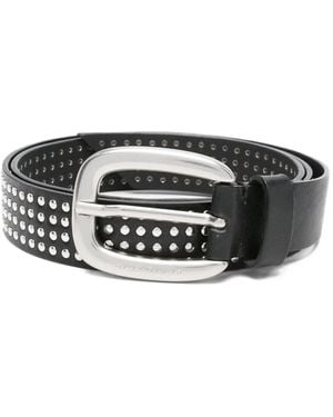 Golden Goose Studded Leather Belt - Black