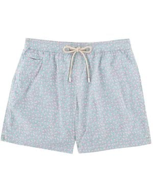 MC2 Saint Barth Flamingo-Print Drawstring Swim Shorts - Blue