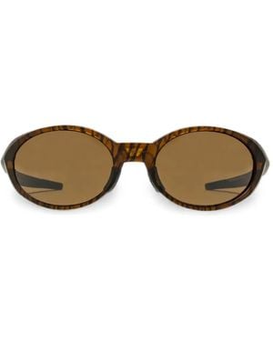 Oakley Ovale Sonnenbrille Mit Tiger-Print - Braun