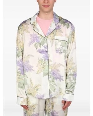 MOUTY Floral-Print Piped Shirt - White