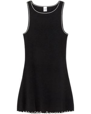 RE/DONE Ribbed Contrast-Stitching Mini Dress - Black