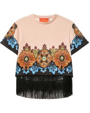 La DoubleJ フローラル Tシャツ - ピンク