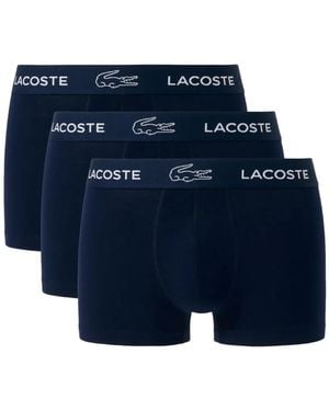 Lacoste Logo-Waistband Trunks (Set Of Three) - Blue