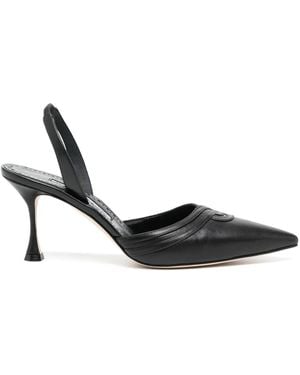 Manolo Blahnik Chongasli 70Mm Swirl-Embellished Court Shoes - Black
