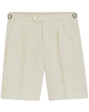 BOSS Pleated Side-Adjuster Shorts - White
