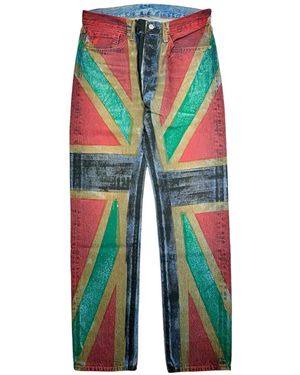 DENIM TEARS 501 Empire Windrush Logo Jeans - White