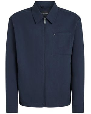 KARL LAGERFELD Pocket Linen Jacket - Blue