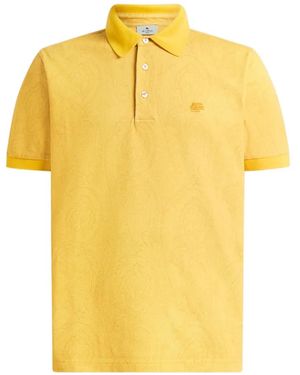 Etro Polo En Coton À Motif Arnica - Yellow