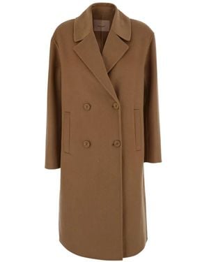 Twinset Double-Breasted Coat - Brown