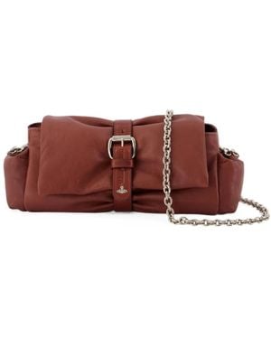 Vivienne Westwood Hazel Treasure Leather Clutch Bag - Brown