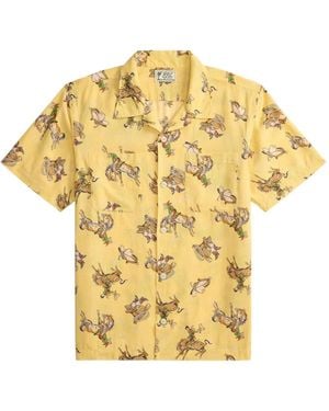 RRL Printed Short-Sleeve Shirt - Yellow