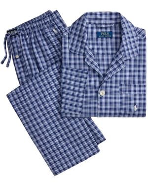Polo Ralph Lauren Checked Cotton Pajamas - Blue