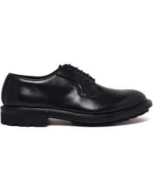 Fabi Embossed-Logo Derby Shoes - Black