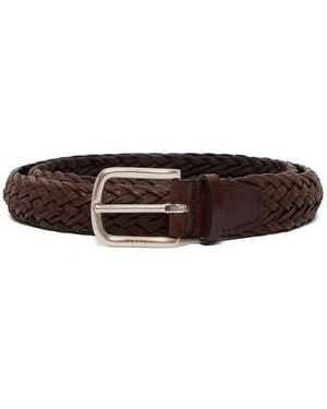 Orciani Braided Leather Belt - Brown
