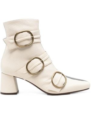 Chie Mihara Adila Buckle-Detail Ankle Boots - Natural