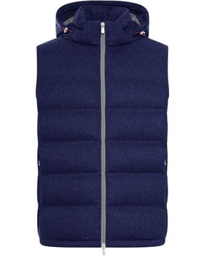 Brunello Cucinelli Wool Zip-Up Gilet - Blue