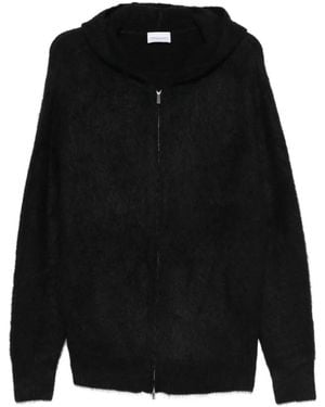7 For All Mankind Zip-Up Hooded Cardigan - Black