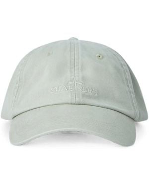 Stone Island Logo-Embroidered Baseball Cap - Green