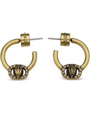 Kurt Geiger Chelsea Eagle-Head Crystal-Embellished Hoop Earrings - Metallic
