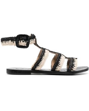 Manebí Gladiator Braided Sandals - Black