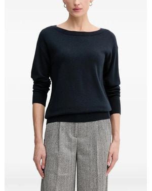 Sisley Boat Neck Long-Sleeve Jumper - Blue