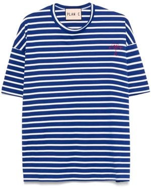 Plan C Striped Short-Sleeve T-Shirt - Blue