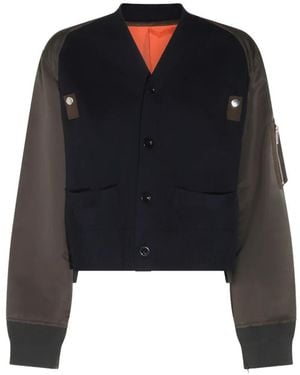 Sacai Panelled Cardigan - Black